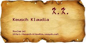 Keusch Klaudia névjegykártya